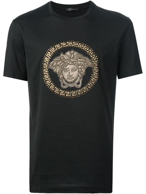 versace t shirt black medusa|men's versace t shirt sale.